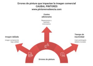 Gráfico explicando cuáles son los errores más comunes que se comenten a la hora de pintar un local comercial