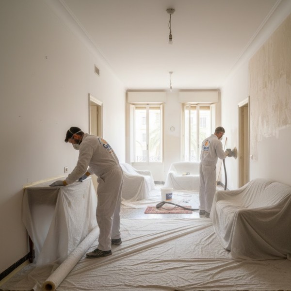 Resultado final de paredes lisas y renovadas en casa