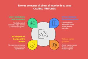Gráfico explicando los errores más comunes que cometen los propietarios de casas u oficinas a la hora de pintar el interior