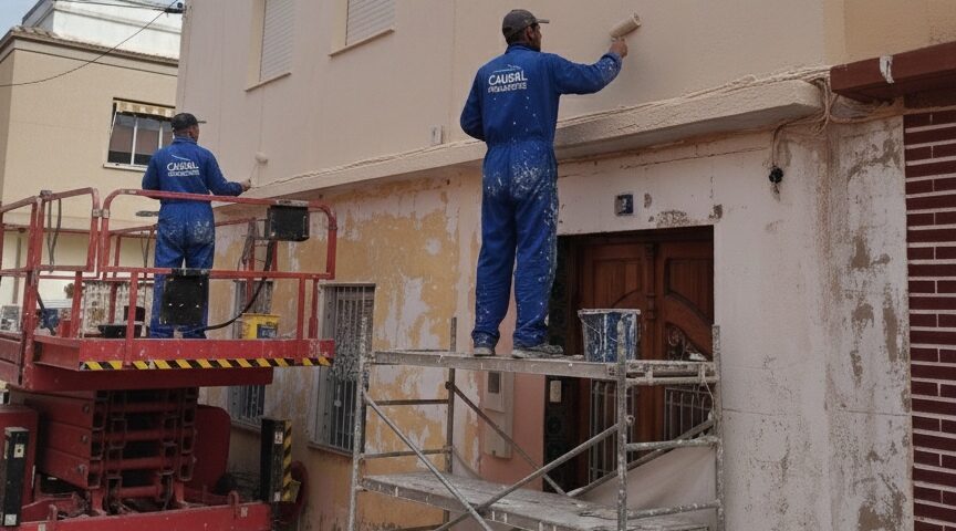 Trabajadores de Caubal Pintores, servicio de pintores en valencia, materiales, preparación y garantías para evitar sorpresas en vivienda o local.